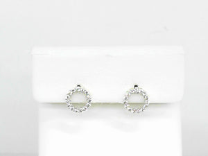 Yellow Gold Open Circle Diamond Studs