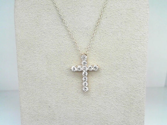 Yellow Gold Diamond Cross Necklace