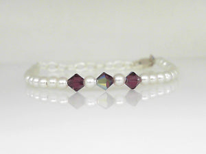 Baby/Kids Pearl Birthstone Bracelet- February