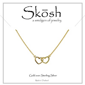 Skosh Gold Plated Silver Interlocking Hearts Necklace 16+1"