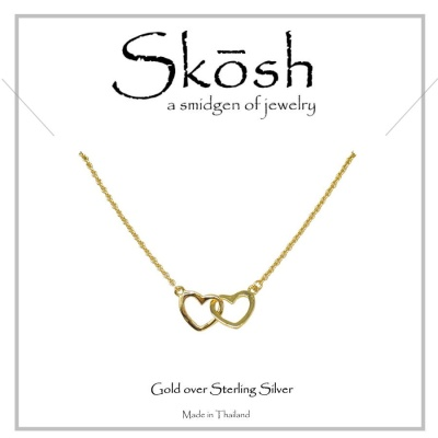 Skosh Gold Plated Silver Interlocking Hearts Necklace 16+1