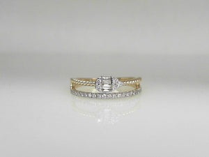 Yellow Gold Double Row Diamond Band