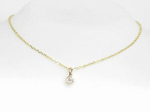 Yellow Gold Diamond Bezel Set Necklace 18"