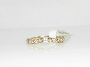 Yellow Gold Curved Diamond Band