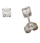 Sterling Silver 4MM CZ Stud Earrings