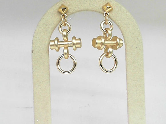 Gold Plated Crucible Dangle Earrings