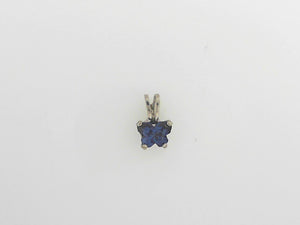 White Gold Baby Butterfly Birthstone Pendant- September