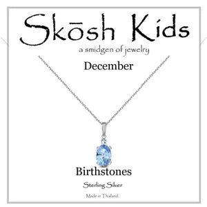 Skosh Kids Silver December Birthstone Necklace 14"