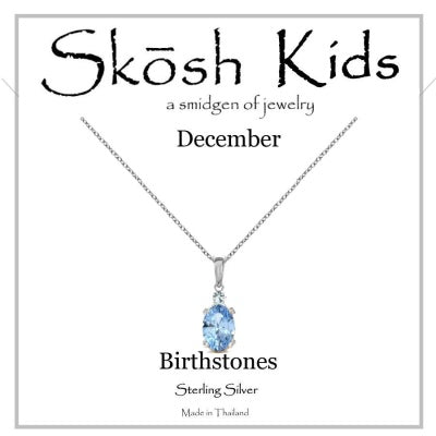 Skosh Kids Silver December Birthstone Necklace 14
