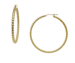 Sterling Silver/Yellow Gold Bonded Beaded Hoops 45mm