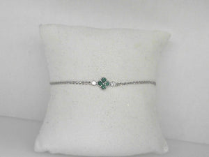 White Gold Emerald and Diamond Bracelet