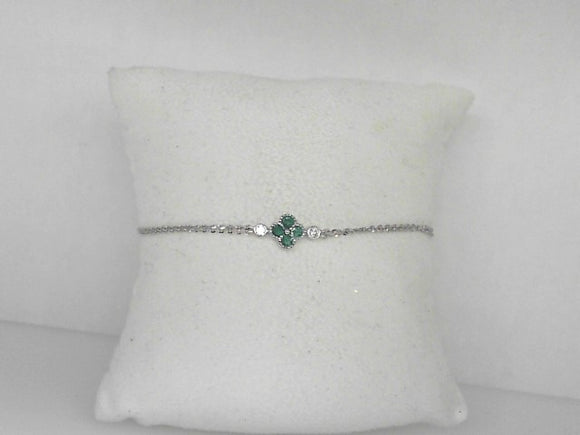 White Gold Emerald and Diamond Bracelet