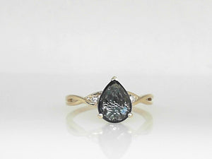 Yellow Gold London Blue Topaz and Diamond Ring