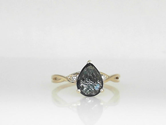 Yellow Gold London Blue Topaz and Diamond Ring