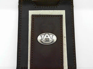 Brown Leather Auburn Concho Front Pocket Clip Wallet